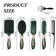 thumbnail image 6 of Mens Paddle Hair Brush Comb Set for Women and Men 6 Pcs Wet Hair Brushes for long Hair No Tangle Hair Brush for Curly or Straight Hair (Dark Green), 6 of 6
