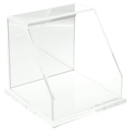 - Plymor Brand Slanted Front Clear Acrylic Display Case with Hardwood Base, 6