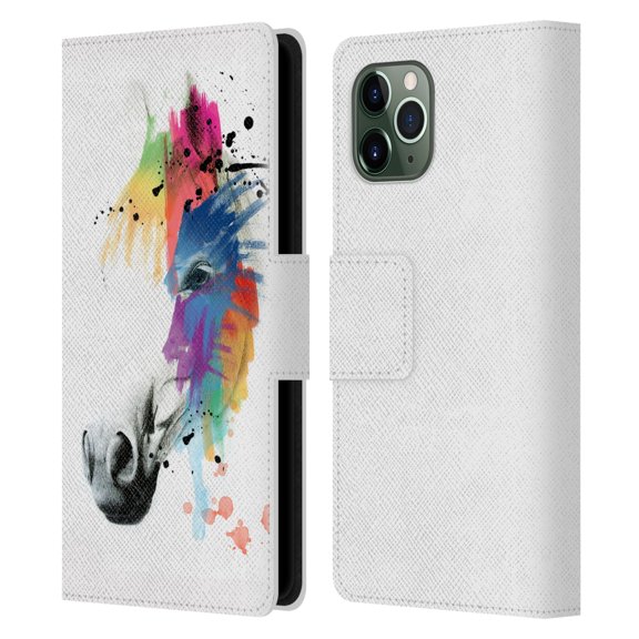 Head Case Designs Officially Licensed Mark Ashkenazi Animals Horse Portrait Leather Book Wallet Case Cover Compatible with Apple iPhone 11 Pro