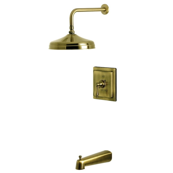 Kingston Brass KB6143AL Revival Single-Handle Pressure Balanced Tub and Shower Faucet, Antique Brass