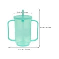 thumbnail image 2 of BESTYASH 2Pcs Patient Sippy Mug With Handles Light Green Plastic Spill Resistant For Bedridden Elderly, 2 of 8