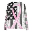 thumbnail image 4 of VKOYWKM Breast Cancer Survivor T Shirts Women Long Sleeve T-Shirt Pink Ribbon Print Breast Cancer Tops Crew Neck Loose Breast Cancer Awareness Sweatshirt, 4 of 4
