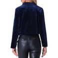 thumbnail image 3 of INSPIRE CHIC Collar Jacket for Women's Velvet Long Sleeve Zip Up Cropped Casual Bomber Jackets, 3 of 5