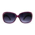 thumbnail image 2 of Womens Luxury Rhinestone Jewel Trim Metal Chain Arm Sunglasses Purple Smoke, 2 of 4