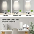 thumbnail image 6 of Oatmeal Touch Control Table Lamp - 3-Way Dimmable Bedside Nightstand Lamp with 2 USB Ports & 2 AC Outlets, Modern Tabletop Lamp, 6 of 7