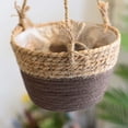 thumbnail image 5 of SPRING PARK Hand Woven Knitted Hanging Flower Basket Bucket Plant Pot Planter Home Decor, 5 of 6