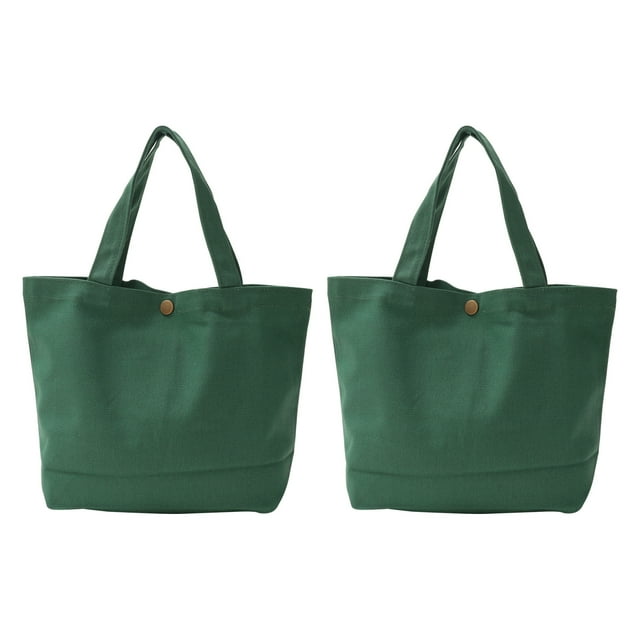 Unique Bargains Sac Fourre-Tout en Toile avec Poignée Sac à Main Réutilisable Sacs de Courses Vert 2 Pack