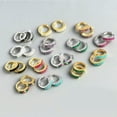 thumbnail image 4 of QQTDFG SMALL Sterling Silver Baguette CZ Zirconia Boho Huggie Hoop Earrings A4137-H - Gold with Colored Stone, 4 of 9