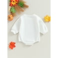 thumbnail image 3 of Infant Baby Girls Halloween Romper, Long Sleeve Crew Neck Letters Ghost Print Jumpsuit, 3 of 7