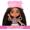 thumbnail image 4 of Barbie Extra Mini Minis Travel Doll with Safari Animal Print Fashion, Barbie Extra Fly, 4 of 6