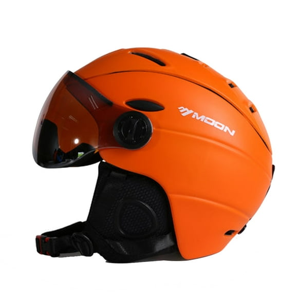 Ski Snowboard Helmet 2-in-1 Visor Detachable Snow Mask Anti-Fog Anti-UV Integrated Goggle Shield Low Weight Adults Men Women
