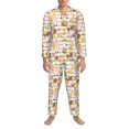thumbnail image 3 of Naloa Cute Bee Gnome2 Men’s Pajamas Set - Long Sleeve Button Down Sleep Shirt and Pajama Bottoms Sleepwear Set-Large, 3 of 7