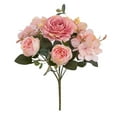 thumbnail image 5 of 2x Artificial Peony Flowers Bouquet For Wedding Dark Macarena Flores de peonía, 5 of 5