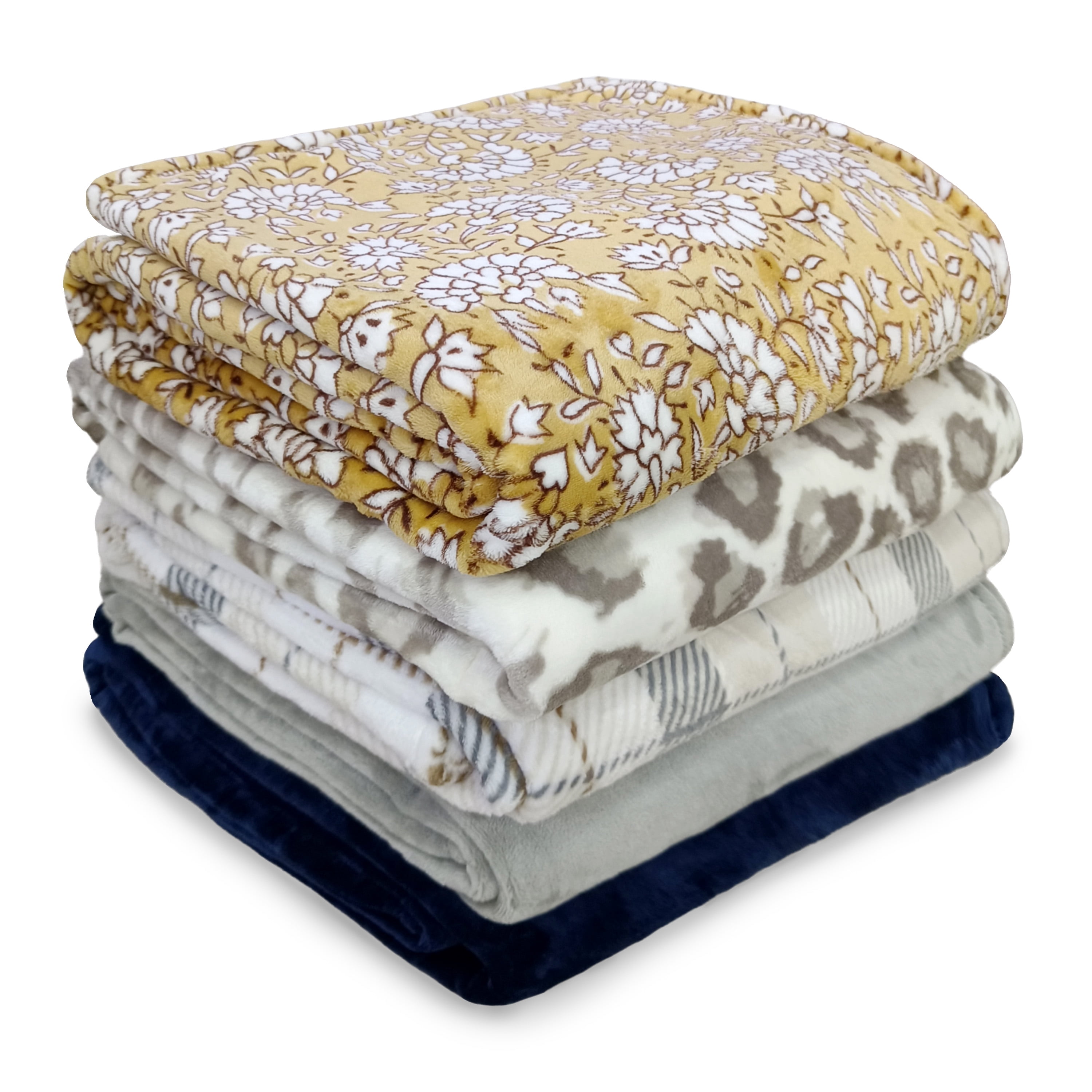 Mainstays Super Soft Velvet Plush Bed Blanket, Yellow Floral, Full/Queen Size