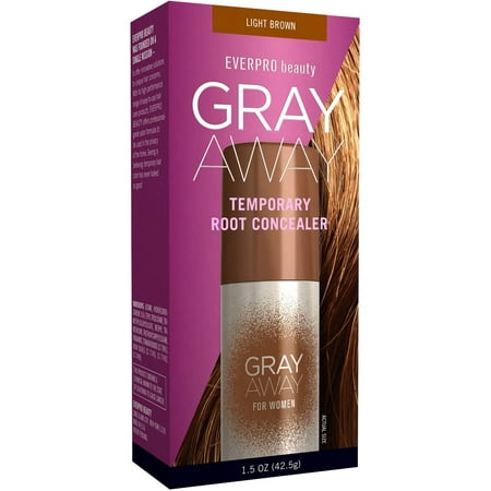 Everpro Beauty Gray Away for Men & Women Temporary Root Concealer, Light Brown, 1.5 (Best Temporary Gray Coverage)