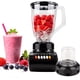thumbnail image 1 of Licuadora Con Vaso Negra De Plastico 2 en 1 Con 4 Velocidades Licuadora Con Control De Botones De 1.5L Triturador De Alimentos Licuadora Clasica con Velocidad Ajustable, 1 of 9