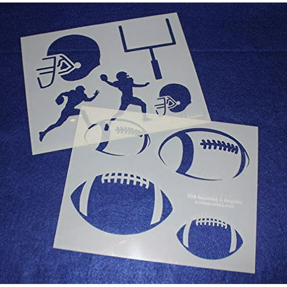 Football Stencils Mylar 2 Pieces of 14 Mil 8" X 10" - Painting /Crafts/ Templates