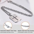 thumbnail image 4 of PROSTEEL Collar con forma de cruz con etiqueta de perro para hombres, niños, cadena colgante de plata de acero inoxidable, versículo de la Biblia, inspirador, religioso, cristiano, joyería, regalos, 4 of 7
