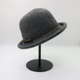 thumbnail image 5 of CoCopeaunts Women's Bucket Hat Wool Felt Bowler Hats Retro Soft Warm Autumn Winter Ladies Plain Cloche Basin Hat Black Hatband, 5 of 8