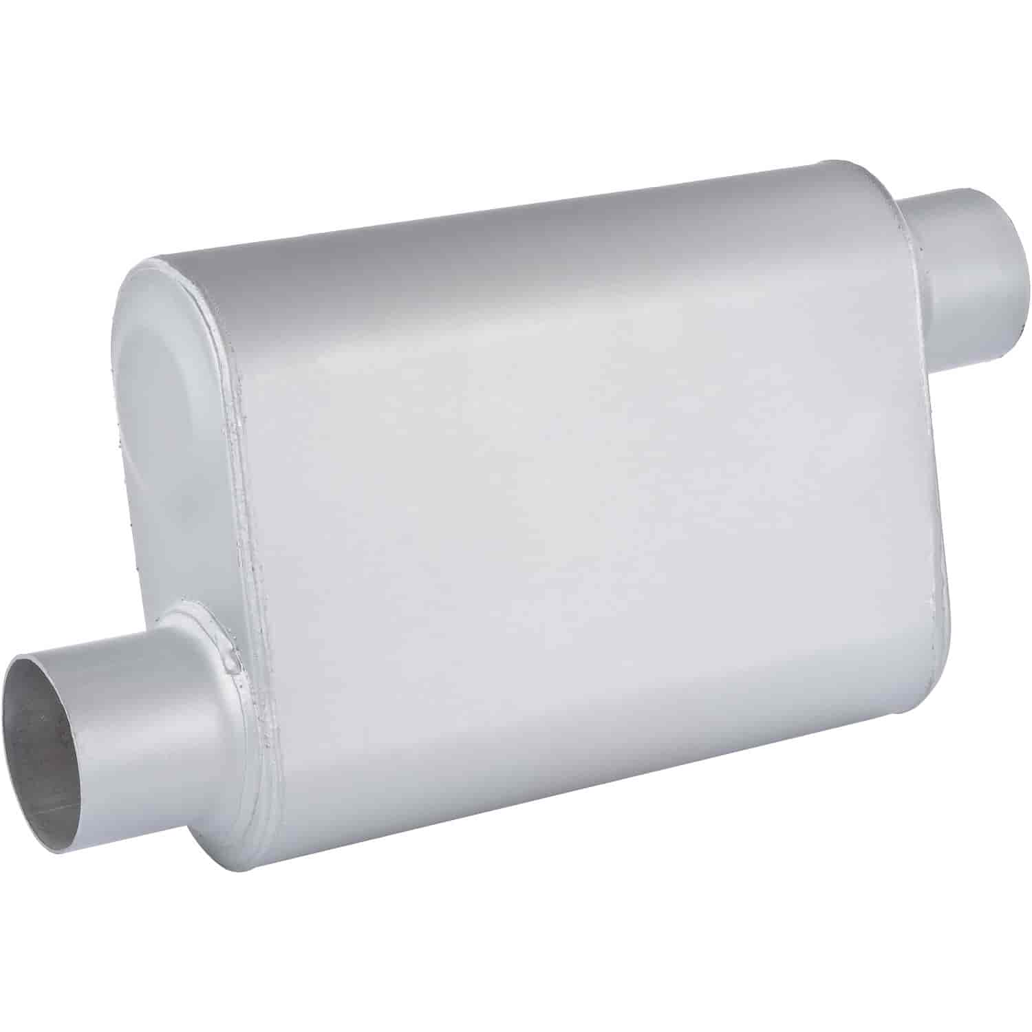 JEGS 30232 Chambered DeepTone Muffler 3 in. Offset Inlet / Offset