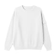 thumbnail image 5 of WDWYY Boys Waffle Knit Crew Neck Sweatshirt Long Sleeve Casual School Loose Fit Arm Pocket Pullover Top White 13-14 Years, 5 of 5