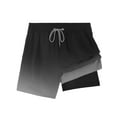 thumbnail image 2 of APTRO Mens Swim Trunks With 2 in 1 Compression Liner 5.5"Board Shorts Quick Dry Swimming Bathing Suit Summer Beach Shorts Gradient Black MK173, 2 of 7