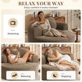 thumbnail image 6 of Muumblus 54" Oversized Round Indoor Chaise Lounge Chair, Boneless Cloud Couch, No Assembly Required, Floor Sofa Chair for Living Room, Brown, 6 of 9