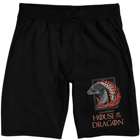 

House Of The Dragon Dragon Frame Men’s Black Sleep Pajama Shorts-XL