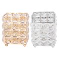 thumbnail image 3 of CC Toy Metal Crystal Square Makeup Organizer Box Brush Sorting Storage Tube, 3 of 6