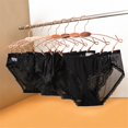 thumbnail image 7 of See Through Breathable Embroidery Transparent Hollow G-Strings Lace Underwear Sexy Panties Low Waist Briefs L 1, 7 of 7