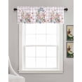 thumbnail image 3 of Easter Linen Curtain Valance for Bedroom/Bathroom/Kitchen/Office/Living/Dining Room Windows, Plaid Bunny Vase Flower Watercolor Easter Purple Rod Pocket Topper Decorative Cafe Drapes Panel 54"x18", 3 of 6