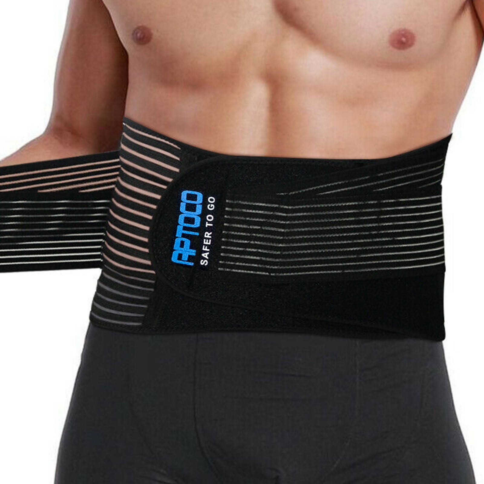 Aptoco Back Brace Lumbar Support Belt for Men Women Lower Back Pain Relief Double-Pull Adjustable Posture Corrector Strap, L