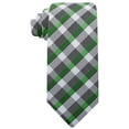 thumbnail image 6 of Scott Allan Green Necktie | Jacquard Woven Microfiber Tie Regular Size: 3.3" at Tip | Green Gray Plaid Ties, 6 of 6