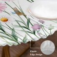 thumbnail image 4 of Spring Floral Table Cloth, Round Fitted Tablecloths with Elastic Edge, Vintage Summer Flower Botanical Wipeable Waterproof Table Cover for Kitchen Wedding 36-44 Inches, 4 of 4
