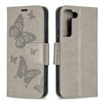 thumbnail image 1 of Wallet Case for Samsung Galaxy S22 Plus/S22+ 5G 2022,Allytech Embossed Butterfly PU Leather Scratch Free Credit Card Slots Holder Magnetic Snap Case with Hand Strap for Galaxy S22 Plus/S22+ 6.6", Gray, 1 of 5