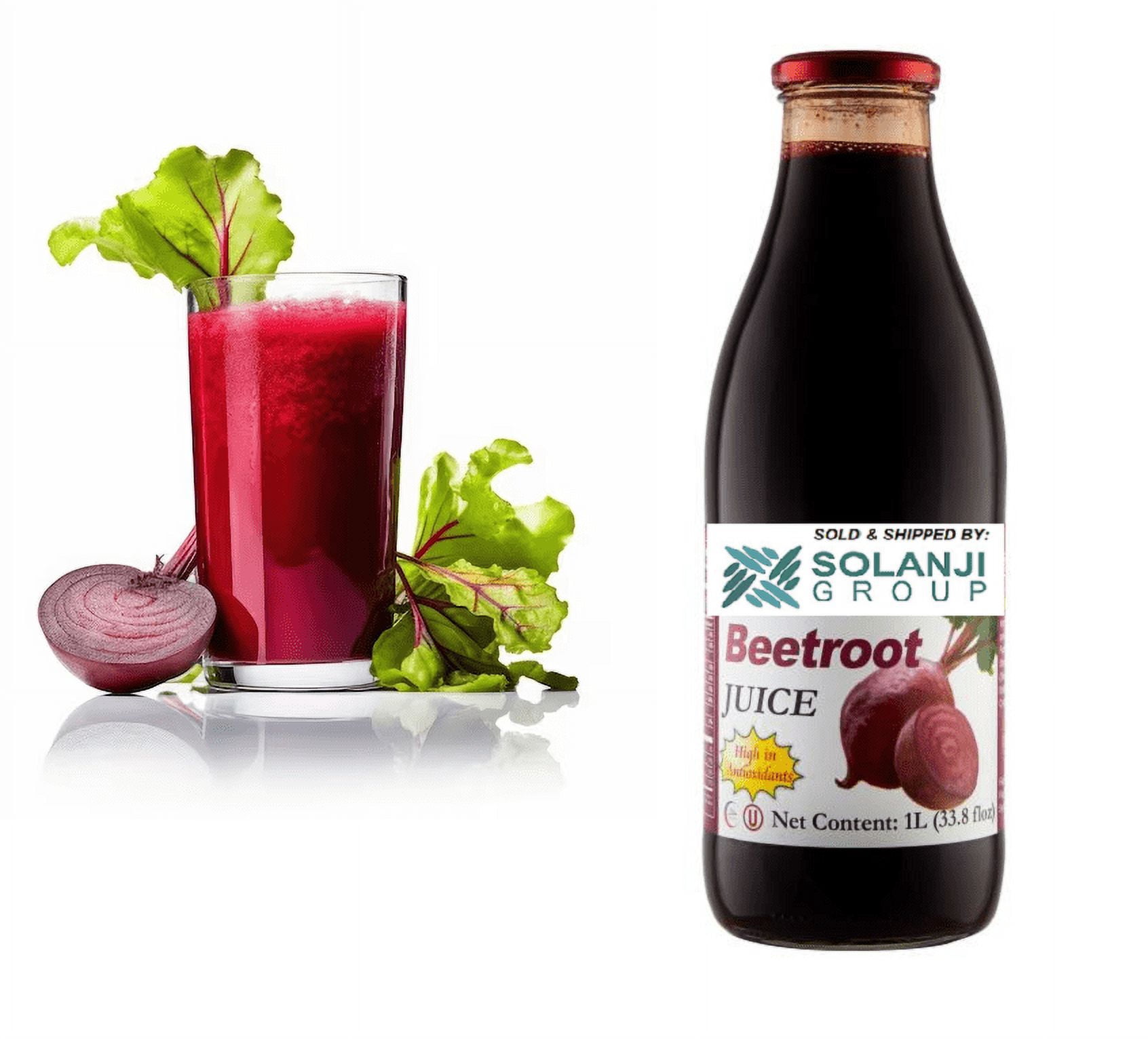 Beetroot Juice Net 33.8 fl.oz (1 Ltr.) - One (1) Glass Bottles - High in Antioxidants