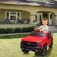 thumbnail image 3 of Kids Ride on Car with Remote Control, 12V Powered Wheels Licensed Chevrolet Silverado GMC Ride On Toddler Electric Vehicles for 3-8 Years, MP3,FM, Spring Suspension, LED Light,Red, 3 of 7
