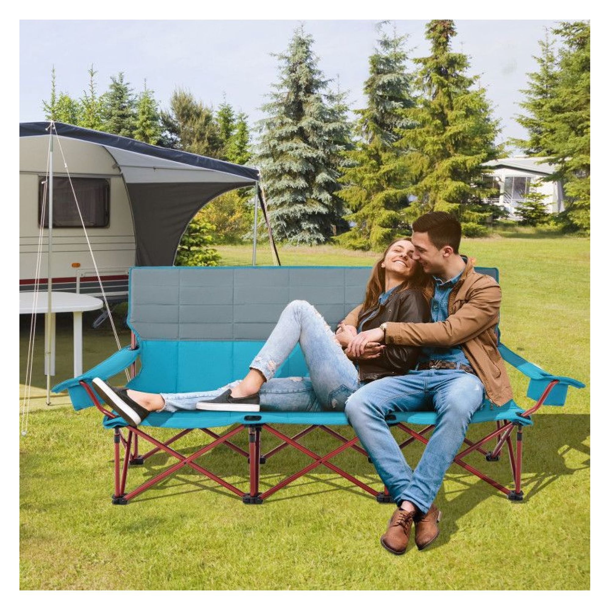 3 person camping chair with product
