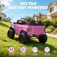 thumbnail image 5 of iRerts 24V Powered Ride on Cars, Licensed Ford Bronco Base 2 Seater Ride on Toys with Remote Control, Bluetooth, LED Lights, 4 Wheel Suspension, Ride on Trucks Electric Car for Kids Ages 3-8, Pink, 5 of 11
