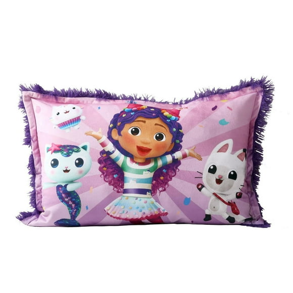 Gabby's Dollhouse Kids Jumbo Funky Fur Pillow, 20” x 30”