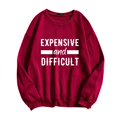 thumbnail image 4 of Sweatshirt for Women Long Sleeve Sweatshirt for Womens Pullover Tops Red Adult Crewneck Sweatshirt Fall Women Clothes Street Style, 4 of 6