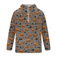 thumbnail image 4 of Hsovts Cozy Soft Halloween All Over Print Hoodies for Men, Spider Web Candy Pumpkin Ghost Pattern Relaxed Fit Daily Casual Sweatshirt Black 3xL, 4 of 6