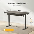 thumbnail image 7 of DESINO 55" × 24" Adjustable Height Electric Standing Desk with Double Drawer, Stand Up Home Office Desk with Splice Tabletop, Black Frame/Black Top, 7 of 7