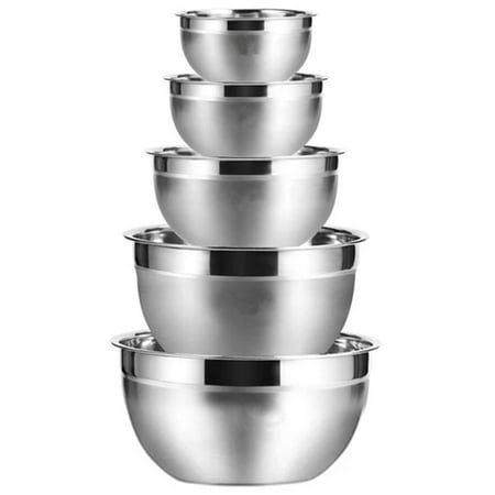

Xigeapg Stainless Steel Mixing Bowl (Set of 5) Fruit Salad Bowl Storage Bowl Set Kitchen Salad Bowl