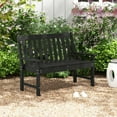 thumbnail image 4 of Costway Garden Bench All-Weather HDPE 2-Person Outdoor Bench for Front Porch Backyard Black, 4 of 10