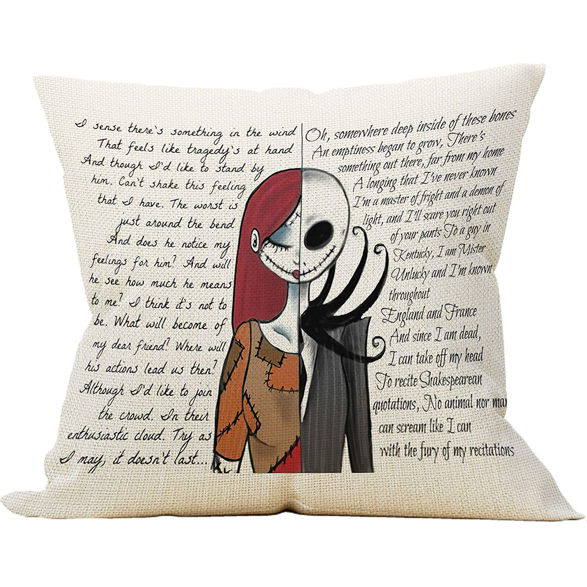 The Nightmare Before Christmas Jack Throw Pillow Case, Gifts For Newlyweds, Wedding  Gifts For Couple, Engagement Gift, Gift For Anniversary, Wedding, 18X18  Inch Linen Cushion Cover For Sofa Couch Bed | Walmart