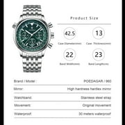 POEDAGAR Luxury Stainless Steel Watch for Men Waterproof Luminous Date Chronograph Man Watch Sport Quartz Men's Watches