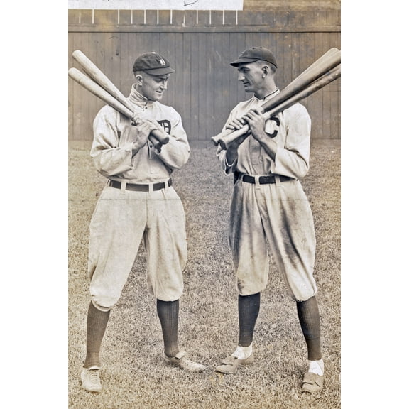 24x36 gallery poster, Ty Cobb and Shoeless Joe Jackson in Cleveland 1913