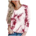 thumbnail image 1 of Hauts à Manches Longues pour Femmes Décontractés Mode Féminine Décontractée Col Rond Noué Manches Longues Chandail Ample, 1 of 6