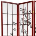 thumbnail image 2 of Oriental Furniture 6 Ft Tall Lucky Bamboo Room Divider, 3 panel, rosewood color, 2 of 3